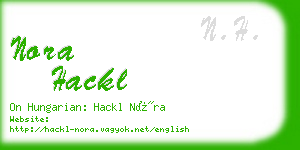 nora hackl business card